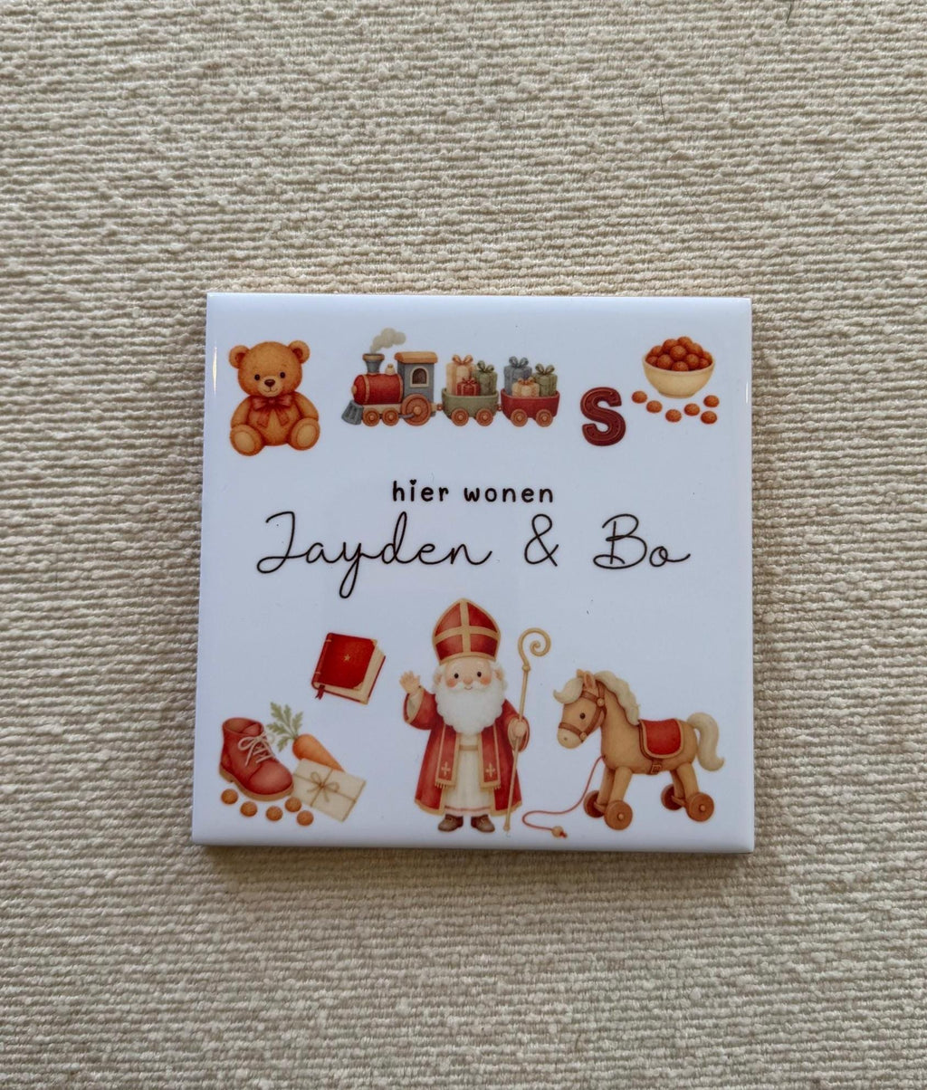 Gepersonaliseerde Sinterklaas Tegel | Hier Wonen [Naam]