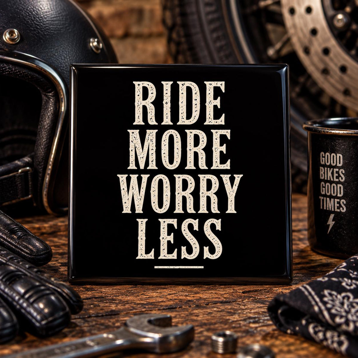 Ride More Worry Less tegel