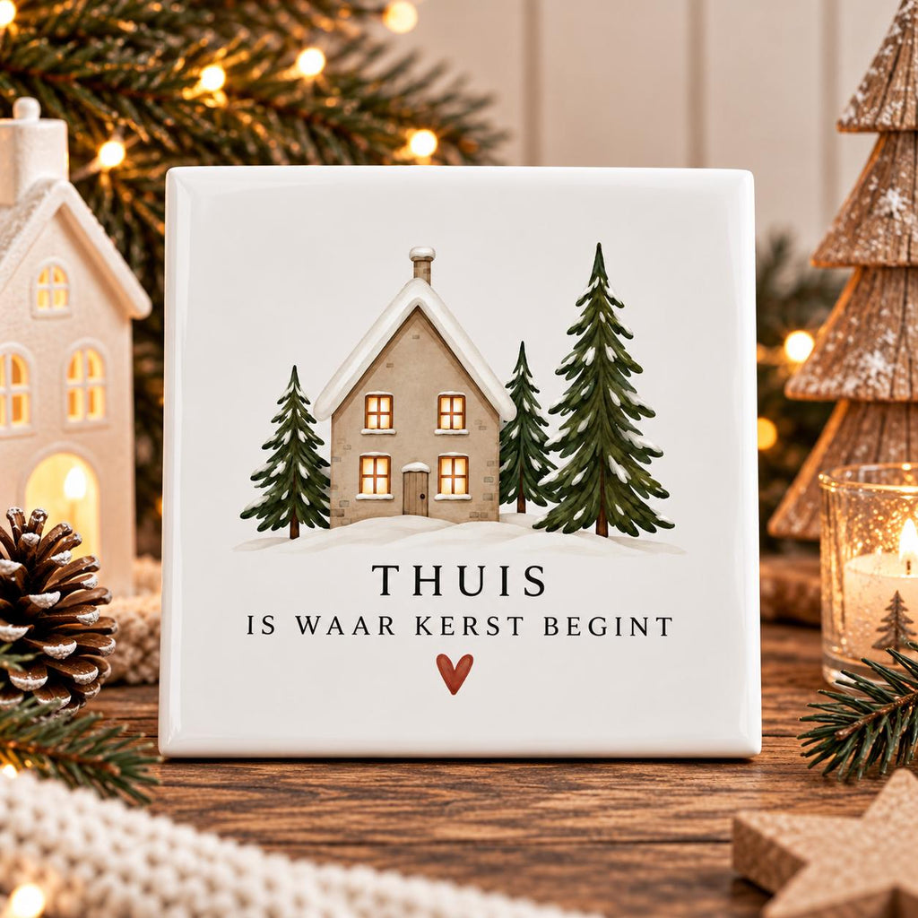 Thuis is waar kerst begint tegel